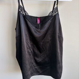 Adore Me Black Satin Lace Trim Cami